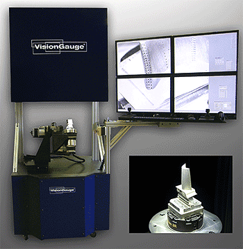 The 700 Series VisionGauge Digital Optical Comparator is a 5-axis inspection and measurement system that is ideal for parts with complex geometries such as aircraft engine turbine blade. The 700 Series VisionGauge Digital Optical Comparator is a 5-axis inspection and measurement system that is ideal for parts with complex geometries such as aircraft engine turbine blade.