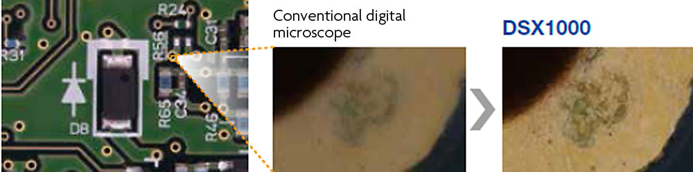 The DSX-1000 gives high-resolution images at high magnification.