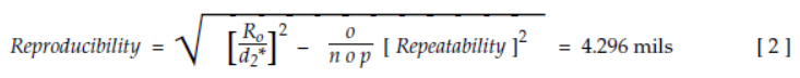 Reproducibility = = 4.296 mils [ 2 ]