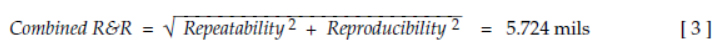 Combined R&R = = 5.724 mils [ 3 ]