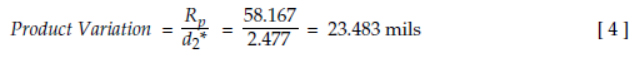 Product Variation = = = 23.483 mils [ 4 ]