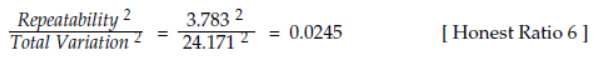 = = 0.0245 [ Honest Ratio 6 ]