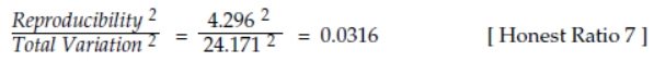 = = 0.0316 [ Honest Ratio 7 ]