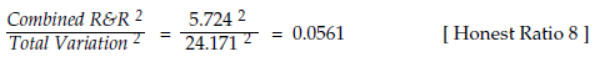 = = 0.0561 [ Honest Ratio 8 ]