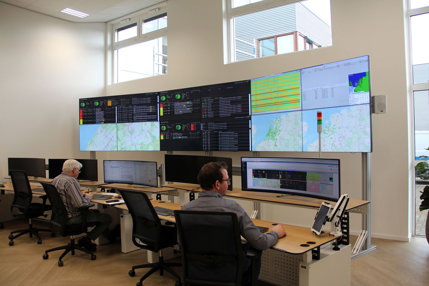  Matrox video wall technology and VView software in its Network Operations Center (NOC).
