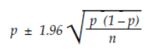 eq2:  This formula is commonly referred to as the Wald interval estimate